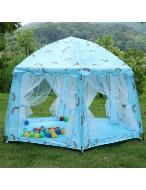 Printed Pongee Automatic Shelf Tent with Tote Bag Blue