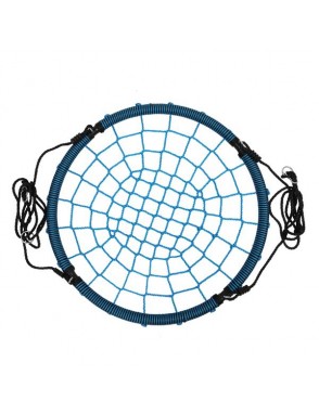 40 Inch Spider Web Round Rope Swing with Adjustable Ropes, 2 Carabiners  (Blue & black)