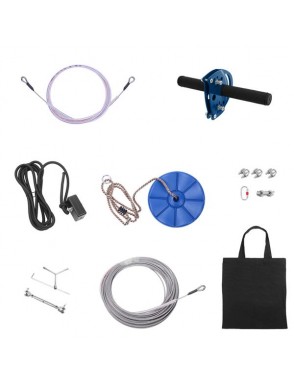 Zip Line Kit for Kids and Adult Hand Shank Disk Safety Rope Wire Rope
