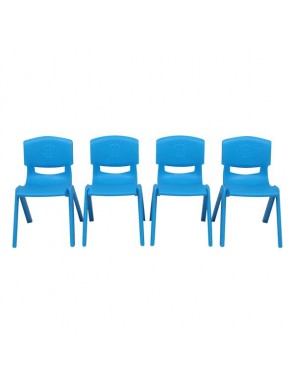 4-Piece Plastic Folding Chair With Backrest Light Blue