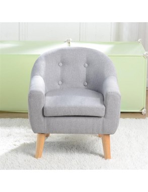 Children's Single Sofa with Sofa Cushion Removable and Washable Linen Gray