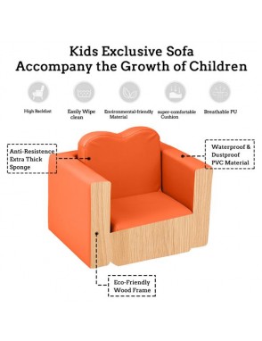 Children's Sofa 2-In-1 Orange
