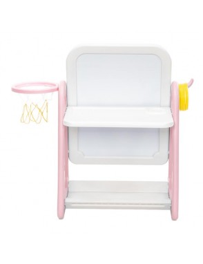 [US-W](52 x 67 x 68) Plastic Children's Table and Chair Drawing Board Set with Shooting Ring 1 Table and 1 Chair