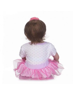 NPK 22" Silicone Lovely Baby Doll with Purple Clothes