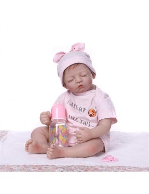 [US-W]20" Beautiful Simulation Baby Girl Reborn Baby Doll in Pink Dress