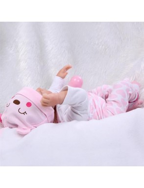 22" Mini Cute Simulation Baby Toy in Hippo Pattern Clothes Pink