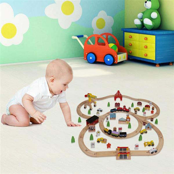 Details about   100pcs Wooden Train Set Learning Toy Kids Children Rail Lifter Fun Road Crossing 